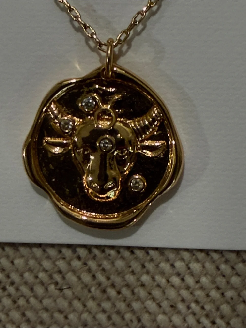 Madewell Gold Zodiac Pendant Necklace - TAURUS/NWT - Picture 4 of 11